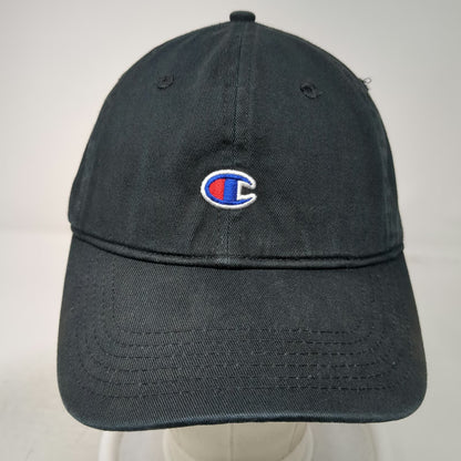 Champion Baseball Cap Black One Size Embroidered Logo Strapback Cotton Hat