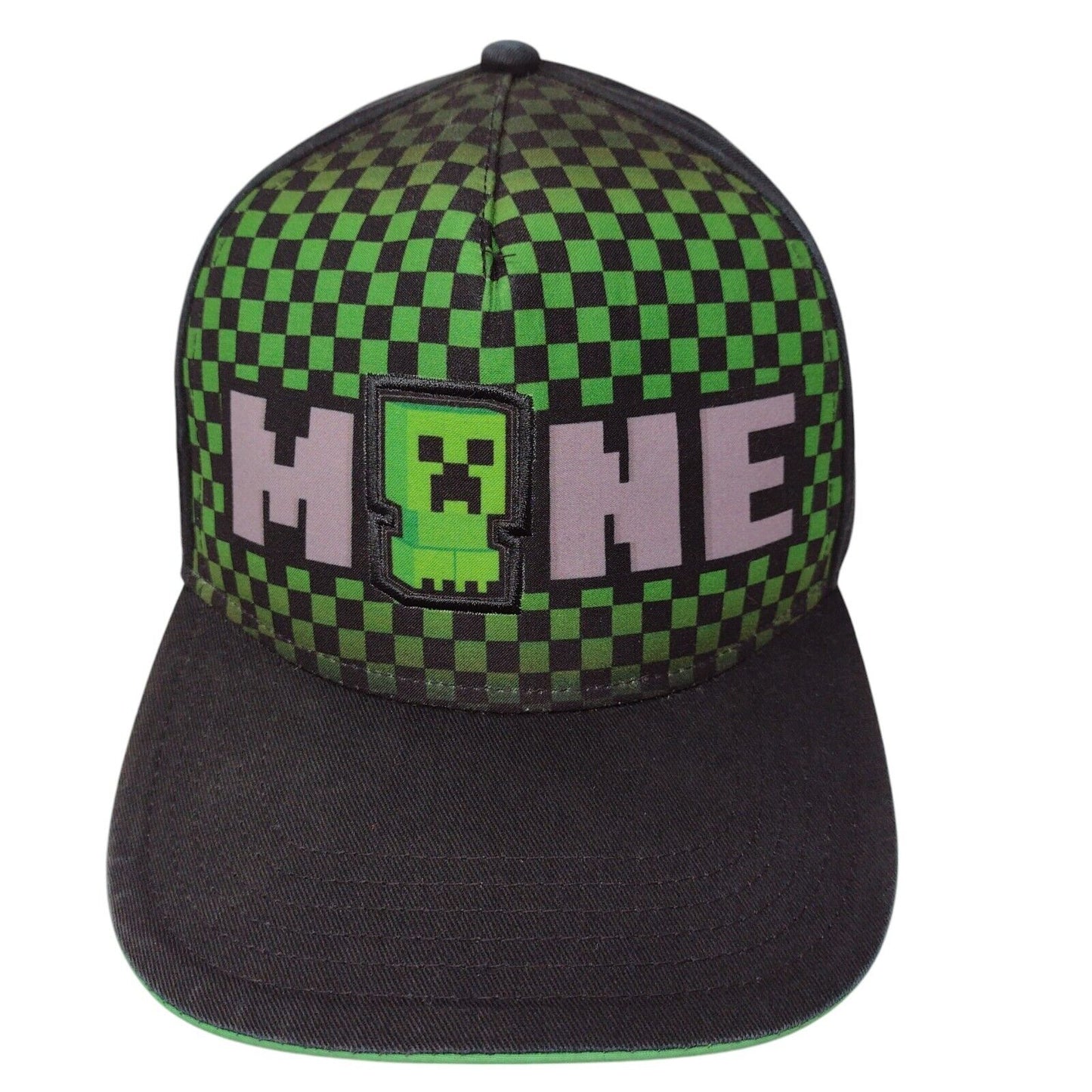 Minecraft Creeper Snapback Hat Multicolor Youth OSFM Adjustable Check