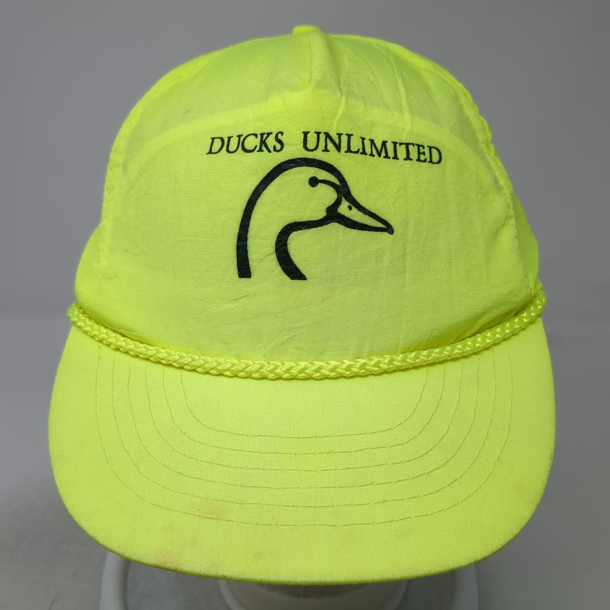Otto Ducks Unlimited 5 Panel Green Hat One Size Rope Nylon Snapback Duck Logo
