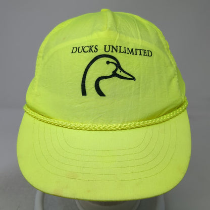 Otto Ducks Unlimited 5 Panel Green Hat One Size Rope Nylon Snapback Duck Logo
