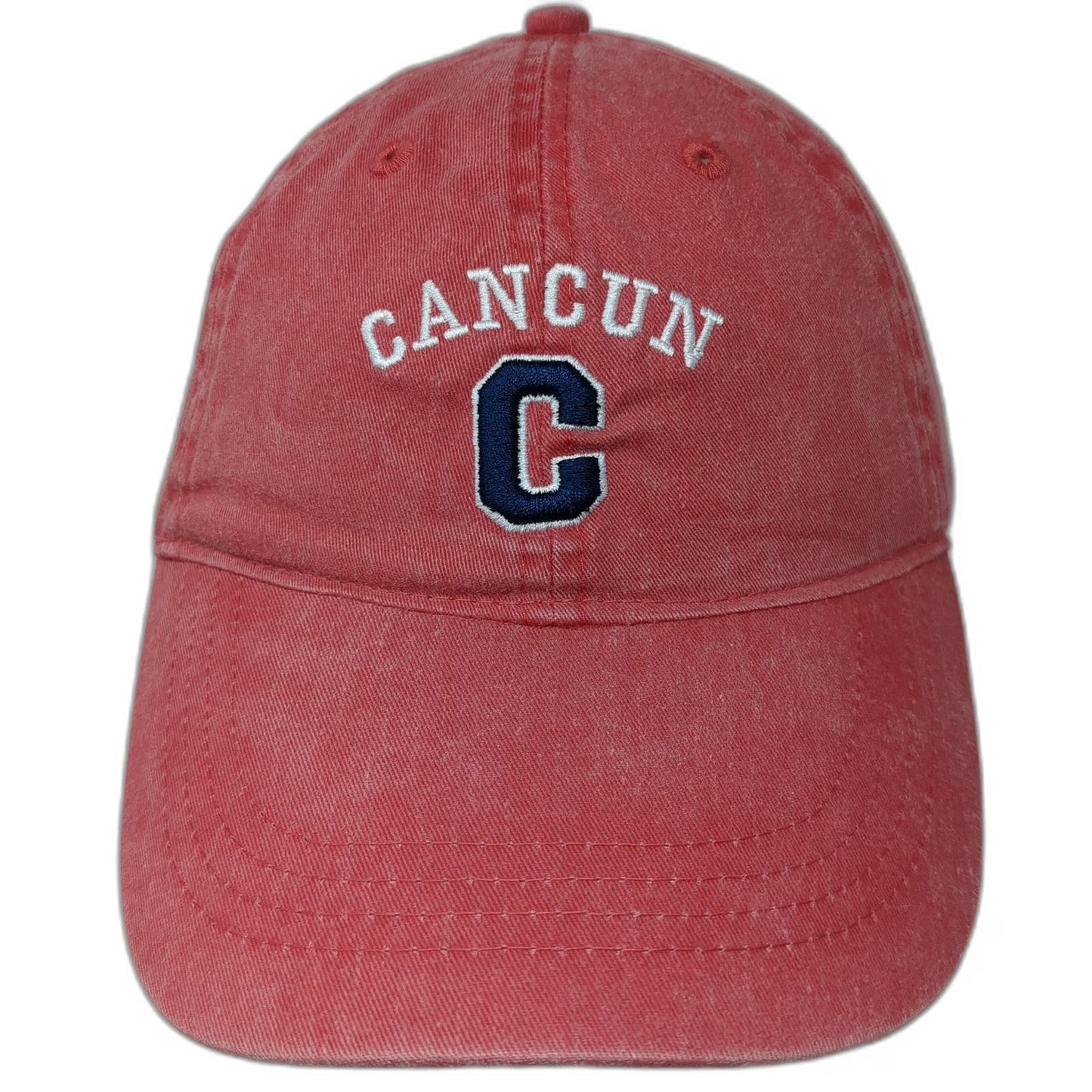 OTTO CAP Baseball Cap Red One Size Cancun Embroidered Slideback Cotton Hat