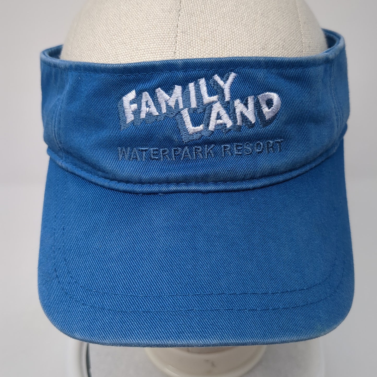 Family Land Waterpark Resort Strapback Visor Hat Blue One Size Adjustable