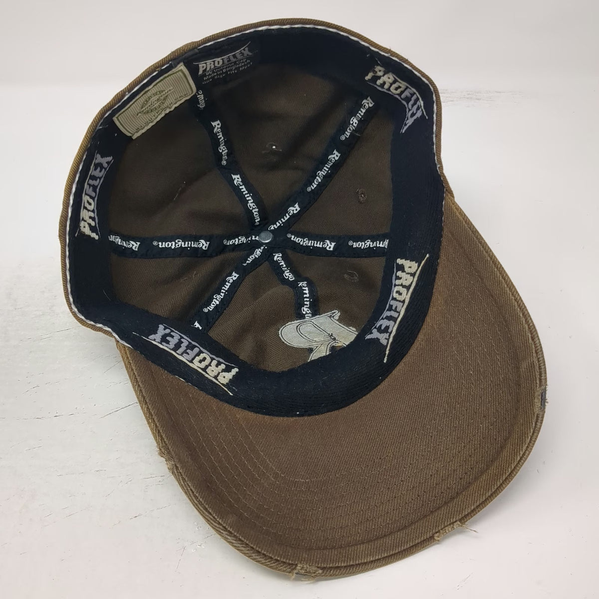 Remington Baseball Cap Brown One Size Proflex Stretch Fit Embroidered R Logo Hat