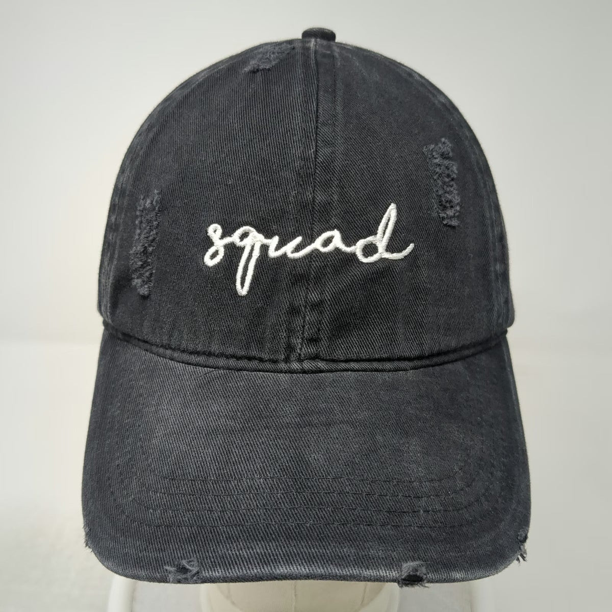 David and Young Baseball Cap Black One Size Squad Embroidery Slideback Hat