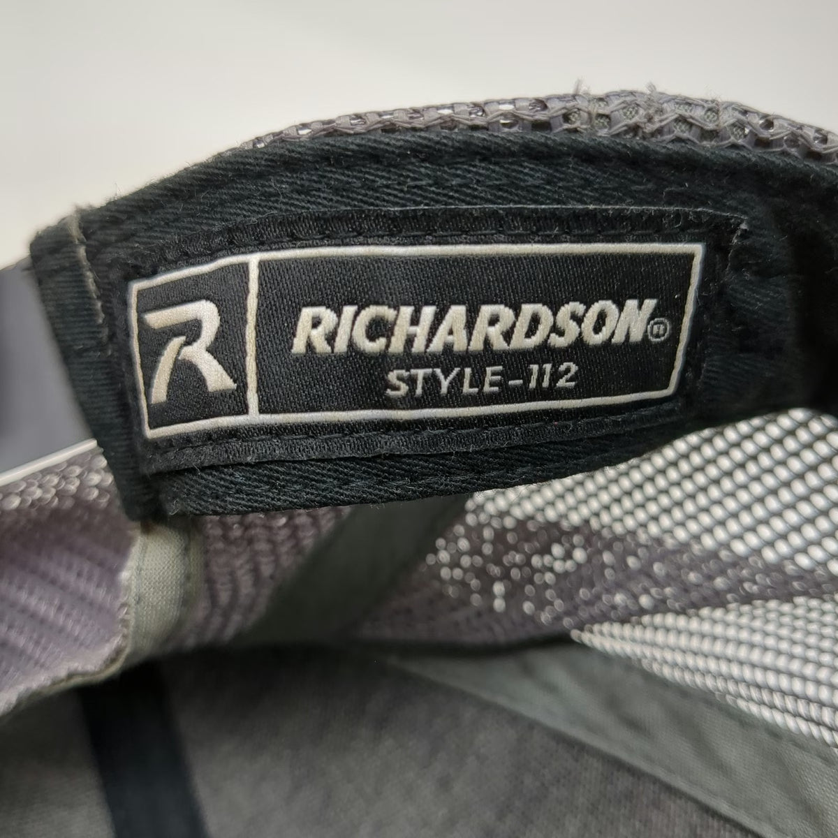 Richardson Trucker Hat Black OSFM Leather Patch Lazy Ranch Gray Mesh Snapback
