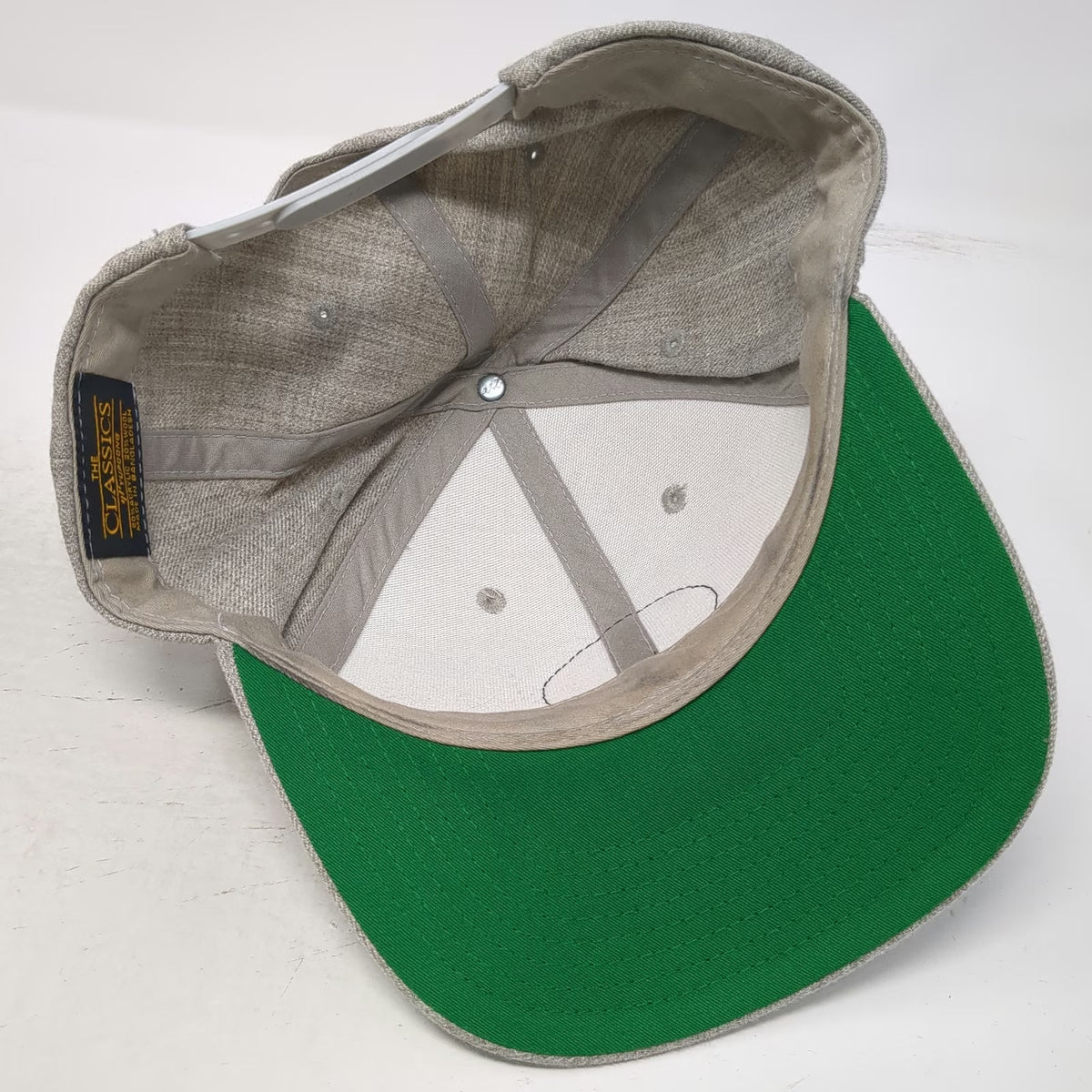 Yupoong Snapback Hat Gray One Size Jeremiah Johnson Brewing Leather Patch Green
