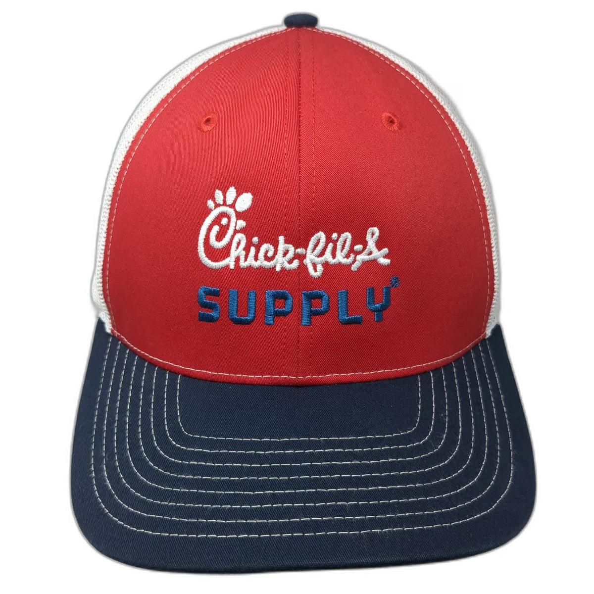 Richardson Trucker Hat Red White Blue One Size Chick-fil-A Supply Mesh Snapback