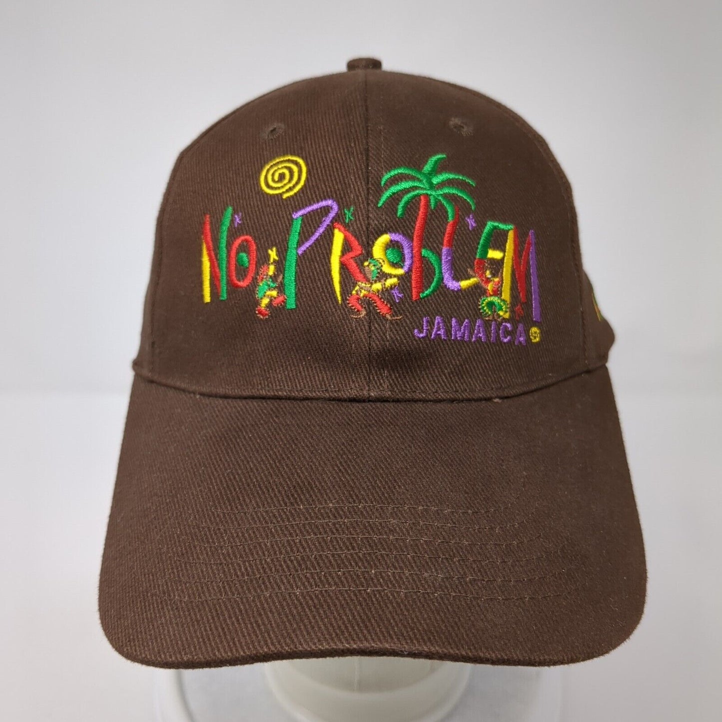 No Problem Jamaica Slideback Hat Brown One Size Adjustable Daily Caps