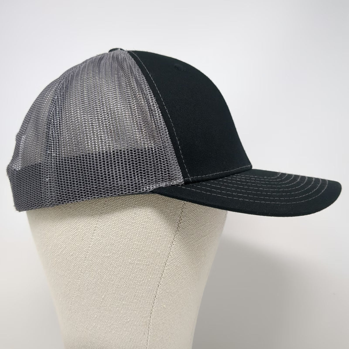 Richardson Trucker Hat Black Gray One Size Robbins Equipment Mesh Snapback Cap