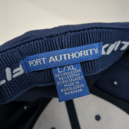 ESTECH Fitted Hat Blue L/XL Flexfit Lightweight Embroidered Port Authority