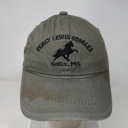 Percy Lewis Stables Horse Strapback Hat Brown OSFM Embroidered 6 Panel