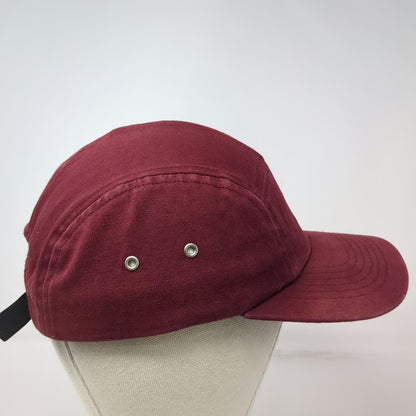 AS Colour 5 Panel Red Hat One Size Strapback Flat Brim Metal Eyelets