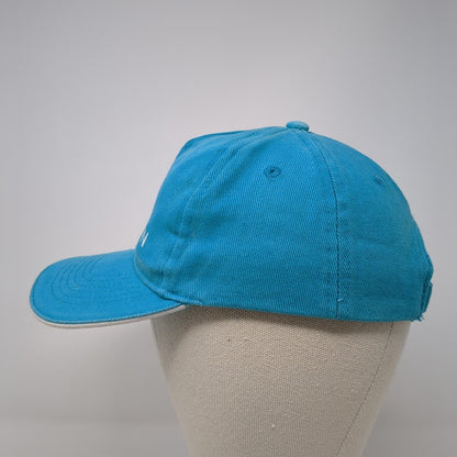Lagoon Strapback Hat Blue One Size Adjustable Embroidered Vented Holes 6 Panel