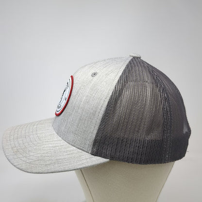 Browning Trucker Hat Gray One Size Mesh Snapback Buckmark Logo Patch Red Rim