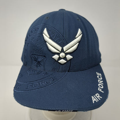Air Force Strapback Hat Blue One Size Adjustable Embroidered Rapid Dominance