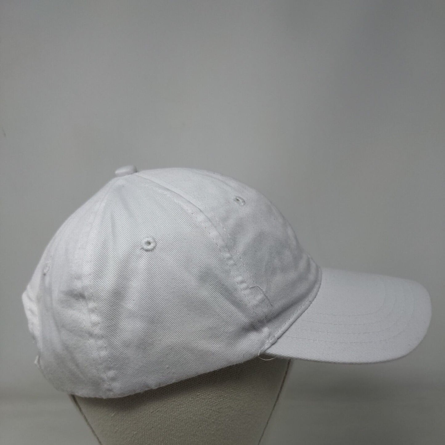 Unbranded Strapback Hat White One Size Adjustable Vented Holes 6 Panel Blank