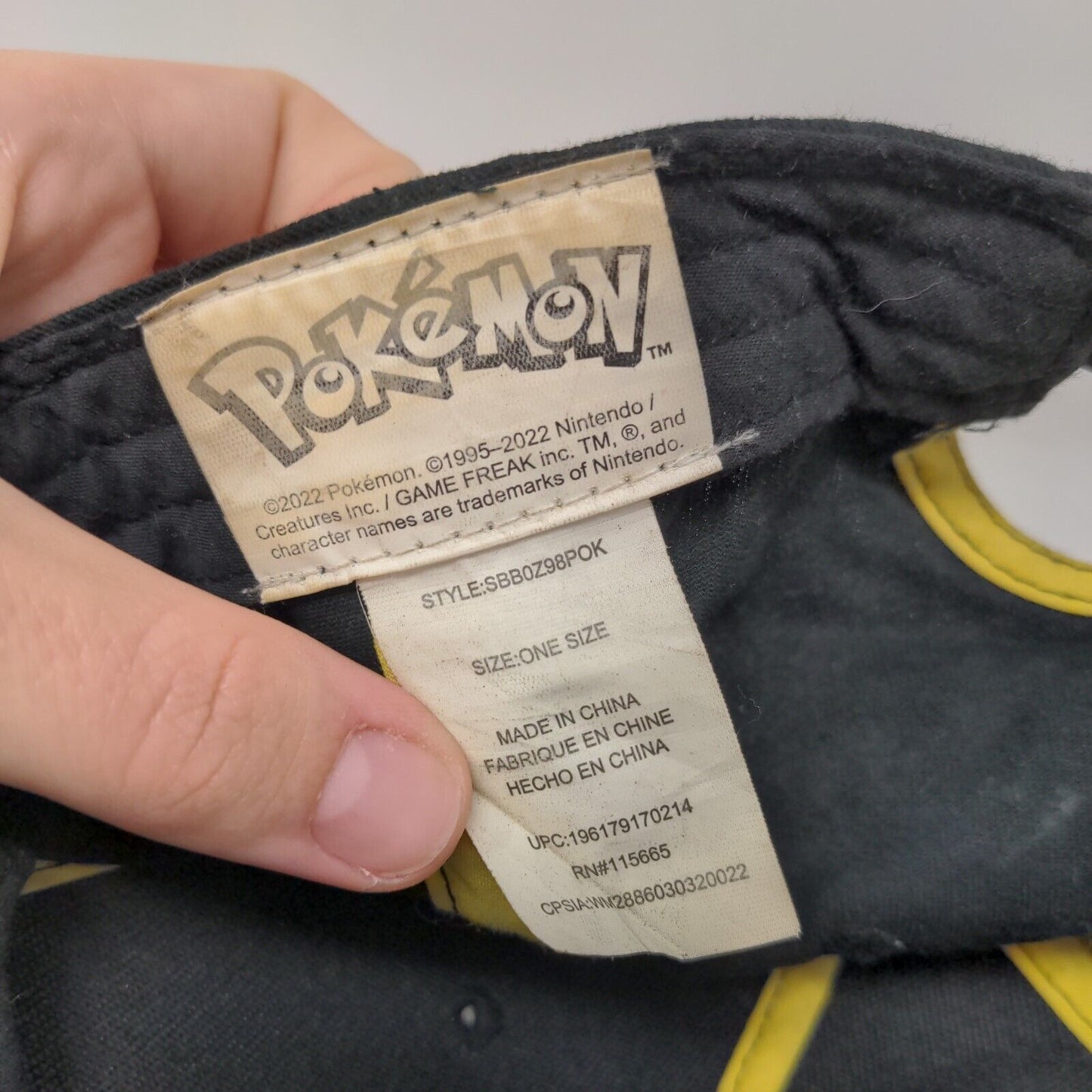 Pikachu Gotta Catch 'Em All Snapback Hat Black One Size Pokemon