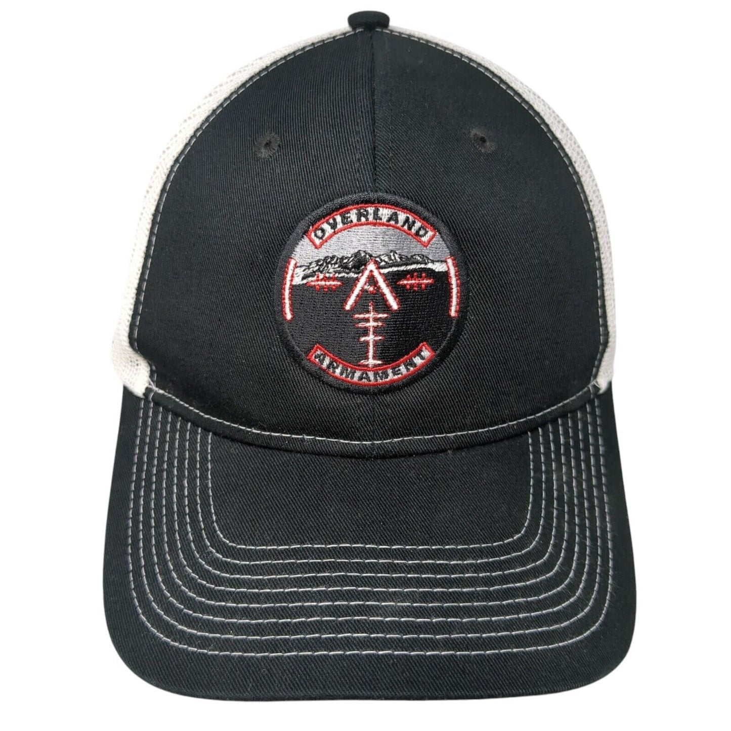 Overland Armament Snapback Trucker Hat Black One Size Mesh Back