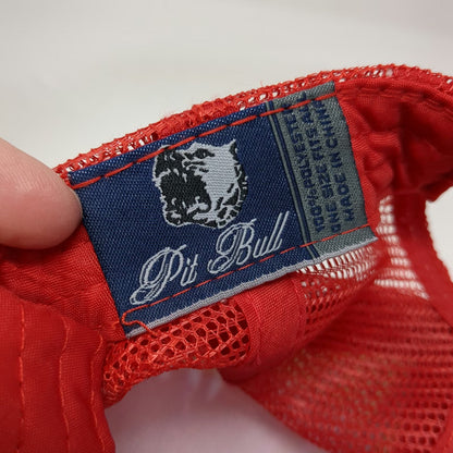 Pit Bull Trucker Hat Red Tie-Dye Bicycle One Size Mesh Snapback Graphic Hat
