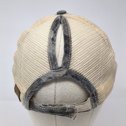 C.C Ponyback Strapback Trucker Hat Camouflage One Size Adjustable Distressed