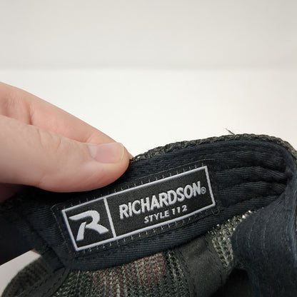 RF Snapback Trucker Hat Black One Size Adjustable Mesh Back Richardson