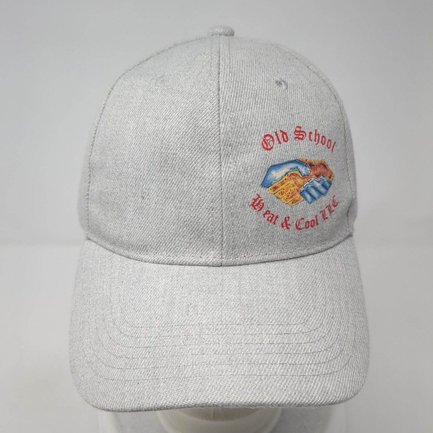 Old School Heat & Cool LLC Strapback Hat Gray One Size Adjustable 6 Panel