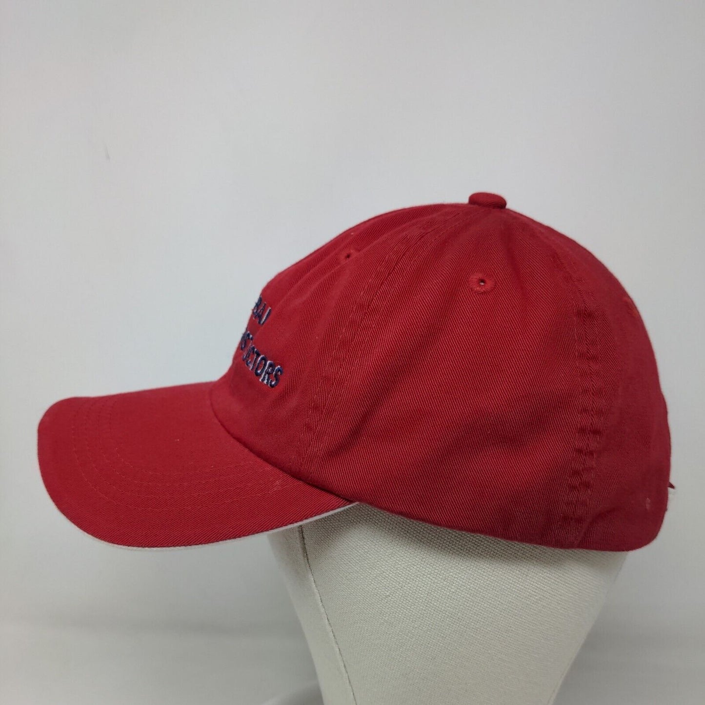 Port Authority Men's Strapback Hat Red Embroidered Global Constructors Logo