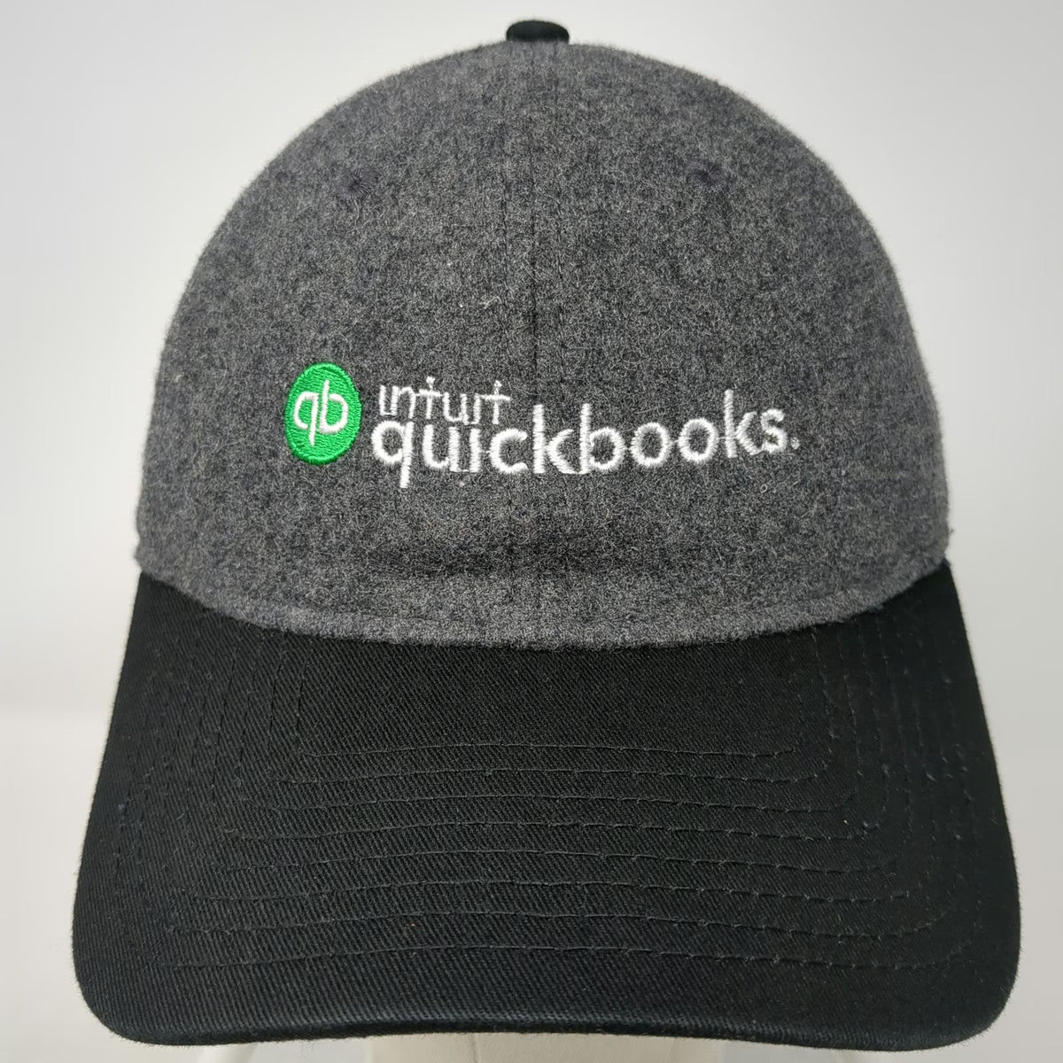 New Era Baseball Cap Gray Black One Size Intuit Wool Slideback Hat