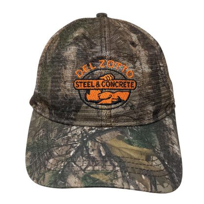 Del Zotto Steel & Concrete Strapback Hat Camo OSFA Embroidered 6 Panel