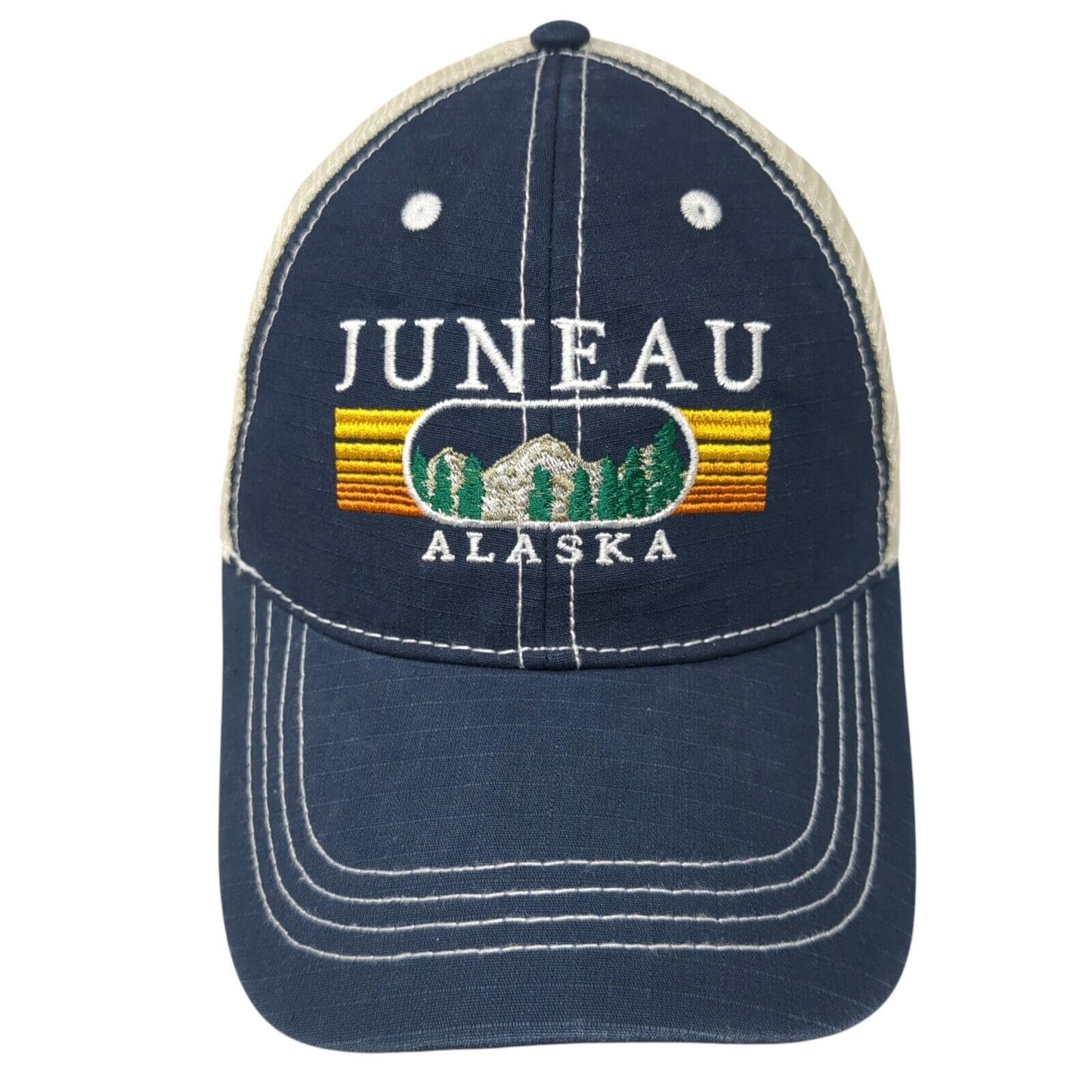 Juneau Alaska Snapback Mesh Back Trucker Hat Multi One Size Adjustable