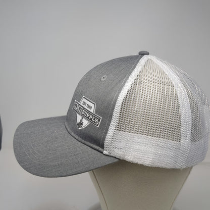 AMG Trucker Hat Gray One Size D&B Supply Shield Logo Snapback Mesh Back Outdoor
