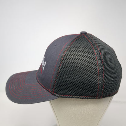 New Era Gray Baseball Cap M Lower Valley Machine Shop Mesh Stretch 39THIRTY Hat