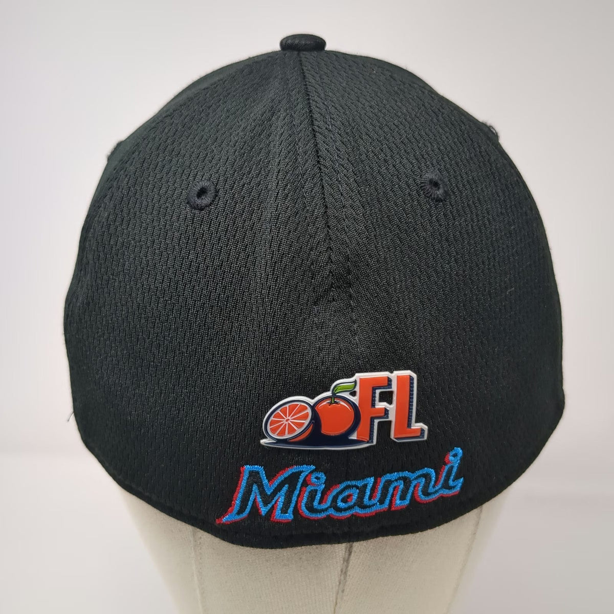 New Era Miami Marlins MLB Baseball Cap Black L 39THIRTY Stretch Fit Fitted Hat