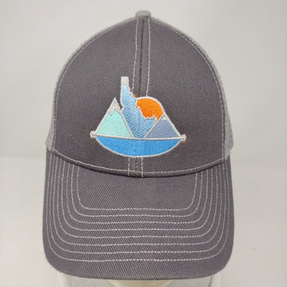 Idaho Sunset Strapback Mesh Back Trucker Hat Gray OSFA Colorblock HG
