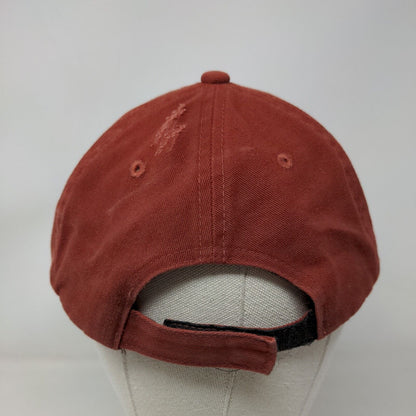 Unbranded Strapback Hat Red One Size Adjustable Solid 6 Panel Blank
