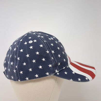 American Flag Patriotic Strapback Hat Multicolor One Size Adjustable