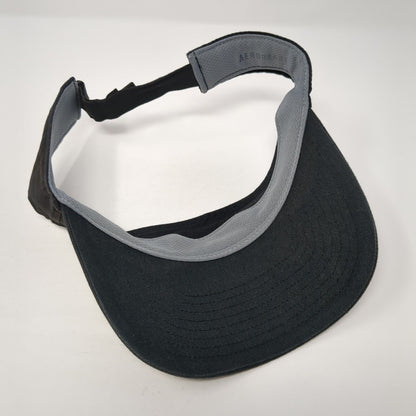 Adidas 3 Stripes Strapback Sun Visor Hat Black One Size Aeroready