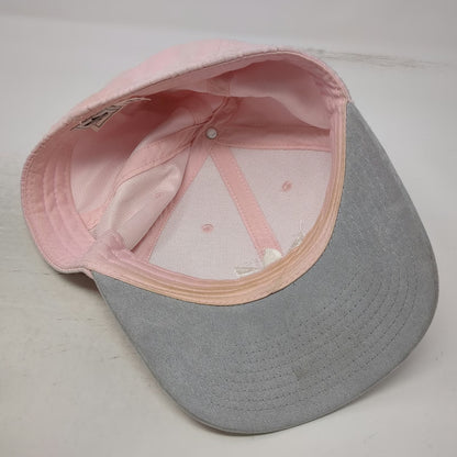 Adidas Baseball Cap Pink 7 1/8 Trefoil Logo Embroidered Polyester Hat Gray Brim