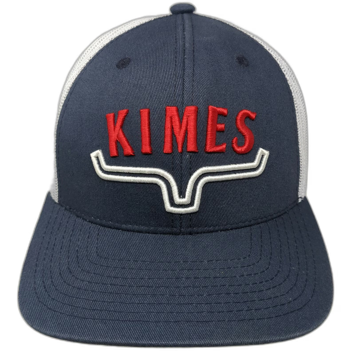 Kimes Ranch Trucker Hat Blue White Red One Size Snapback Mesh Embroidered Logo