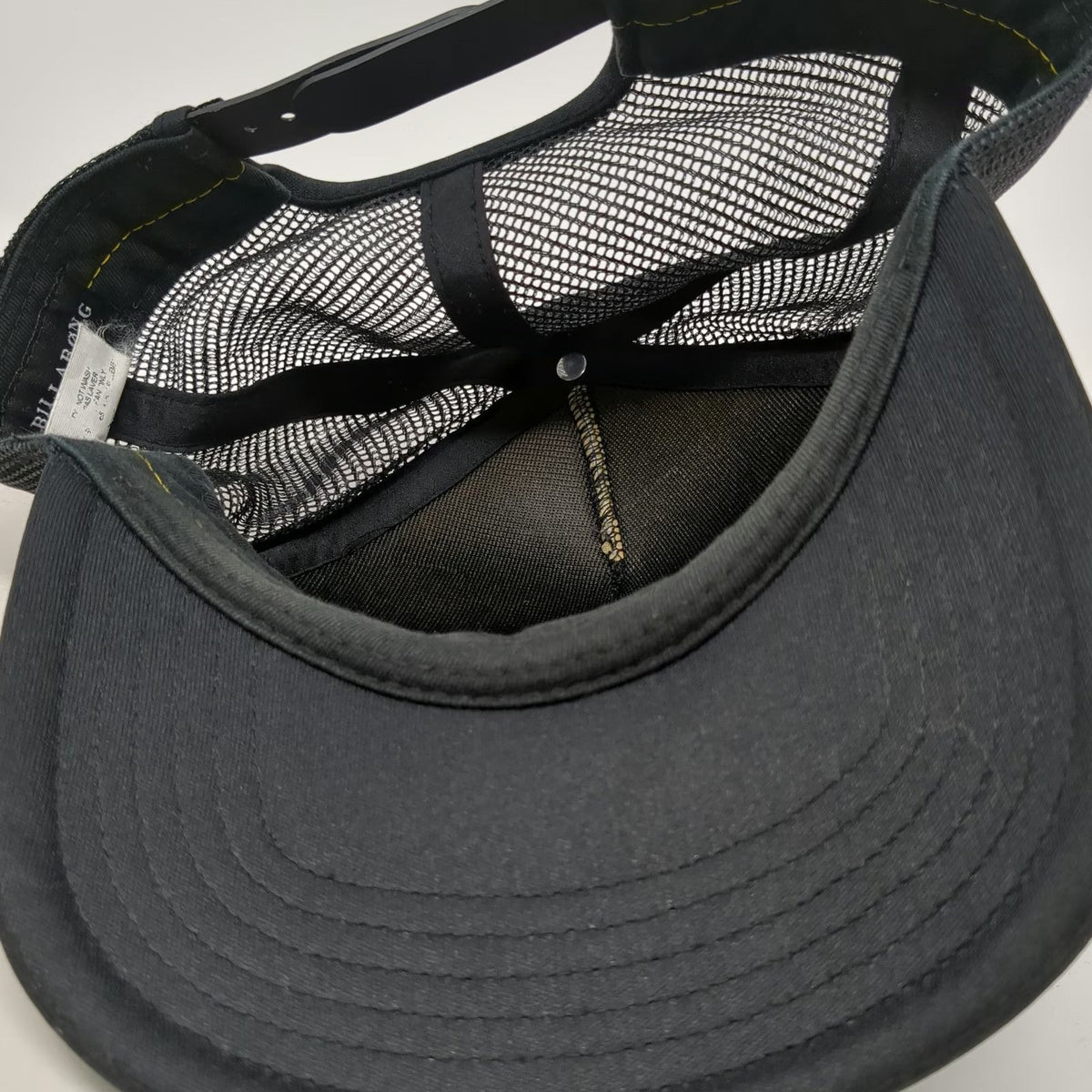 Billabong Trucker Hat Black One Size Tie-Dye Rainbow Stripe Mesh Snapback