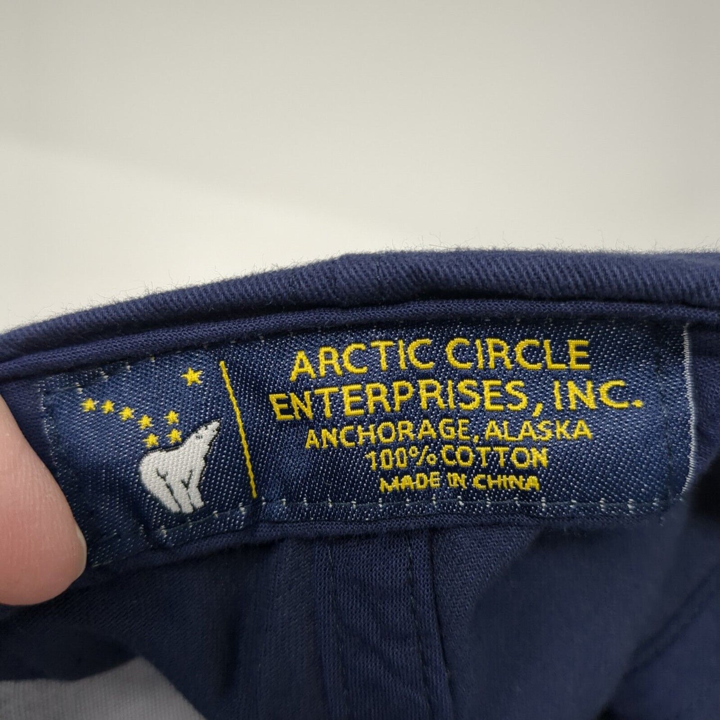 Alaska Strapback Hat Blue OS Adjustable Embroidered Patriotic Arctic Circle