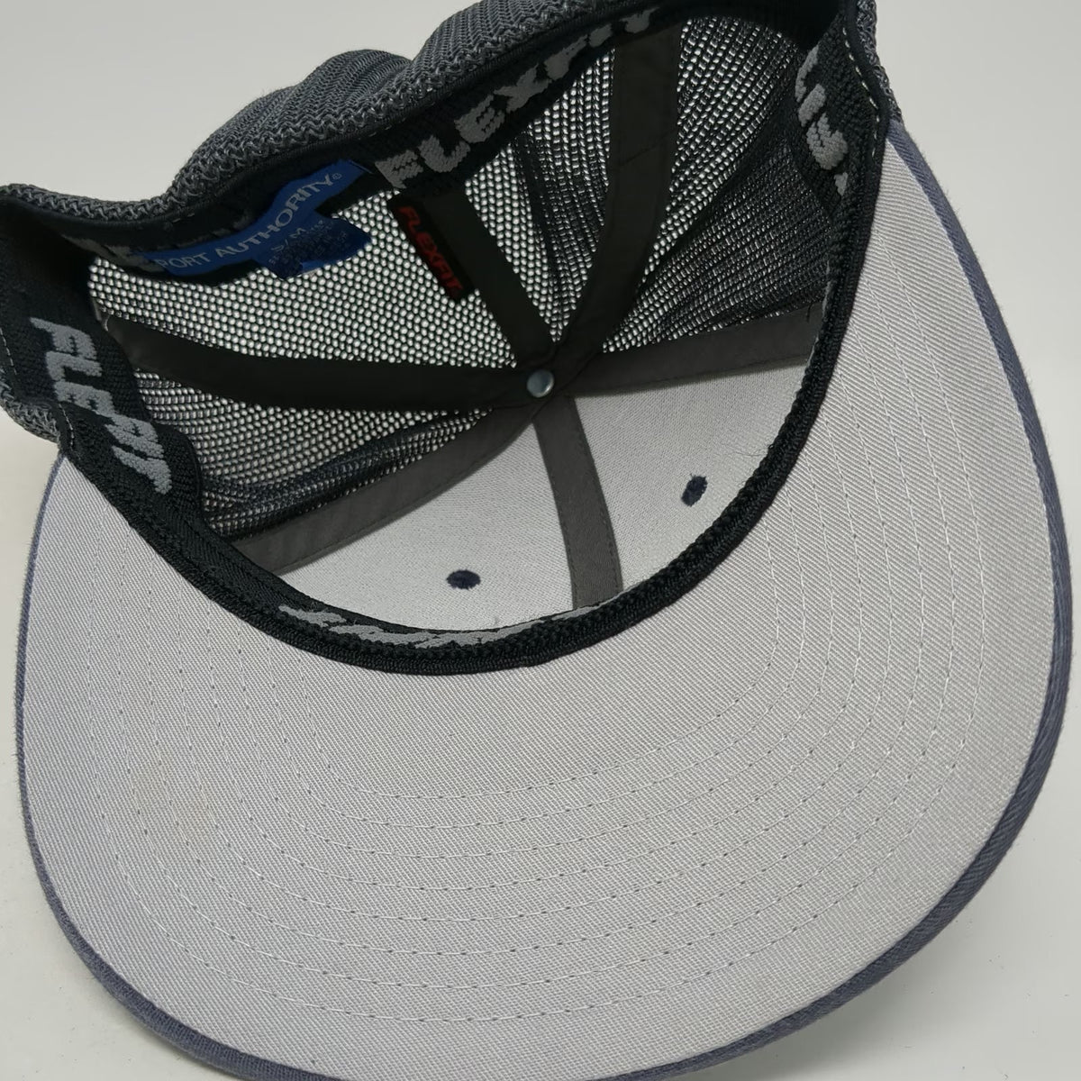 Port Authority Baseball Cap Gray Hat M Mesh Back Fitted American Flag Logo