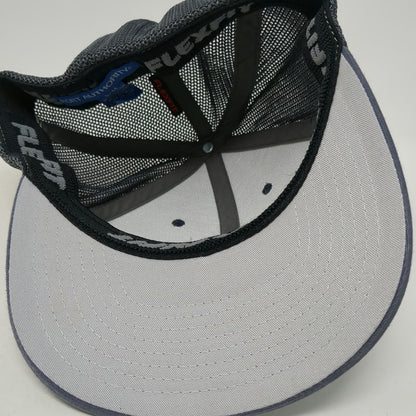 Port Authority Baseball Cap Gray Hat M Mesh Back Fitted American Flag Logo