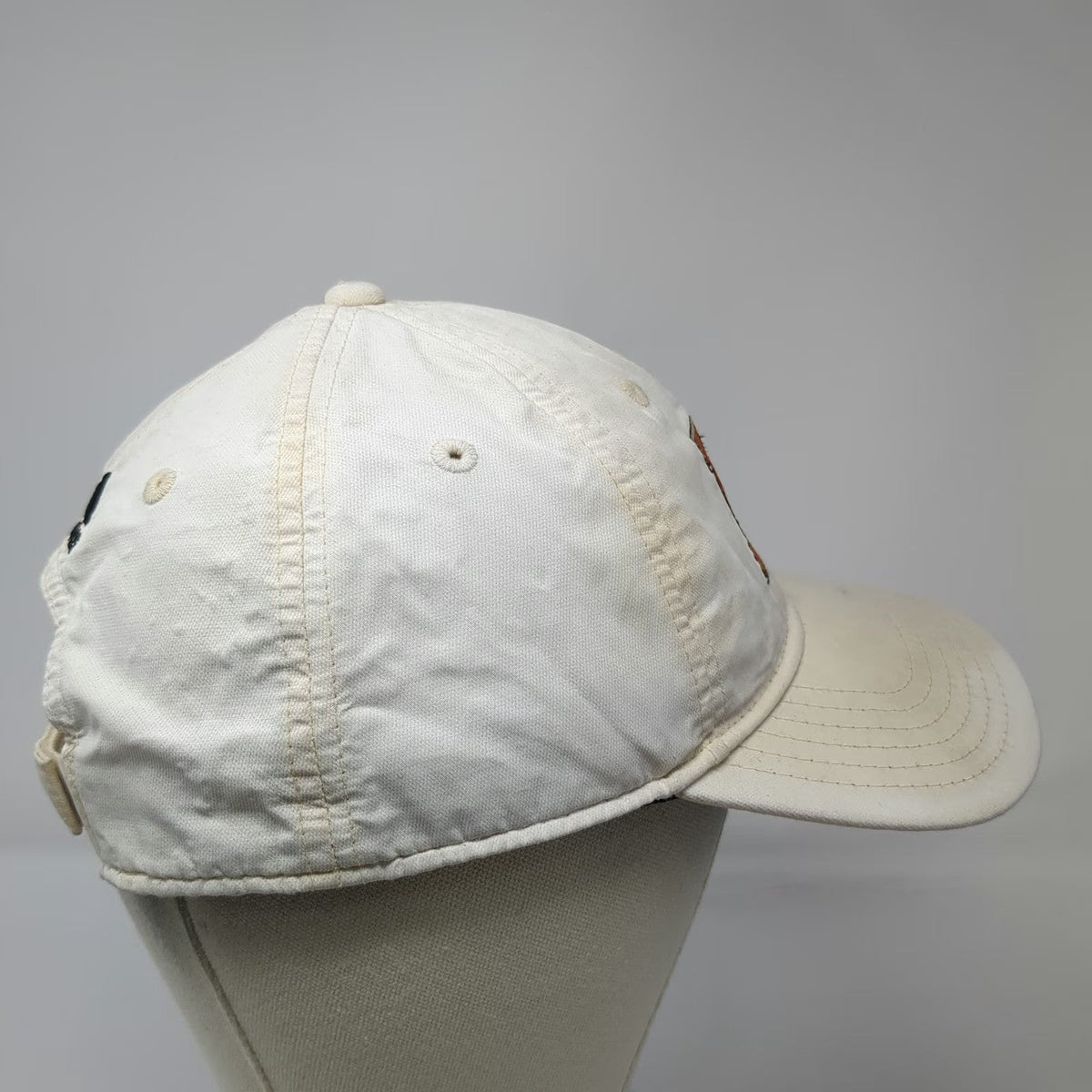 Mercer Bears NCAA adidas Cap White Orange Black One Size Strapback Logo Curved