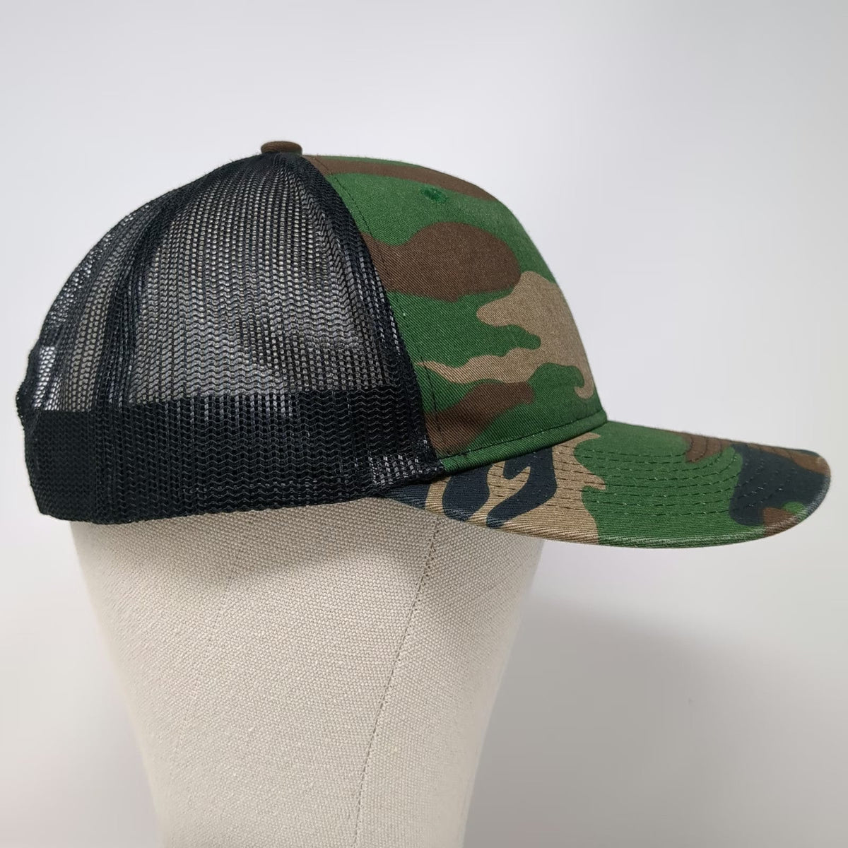 Port Authority Trucker Hat Green Black One Size Camo Leather Patch Gas Company