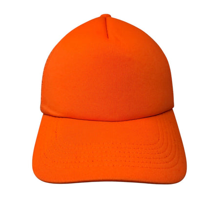 George Snapback Mesh Back Trucker Hat Orange One Size Solid Blank