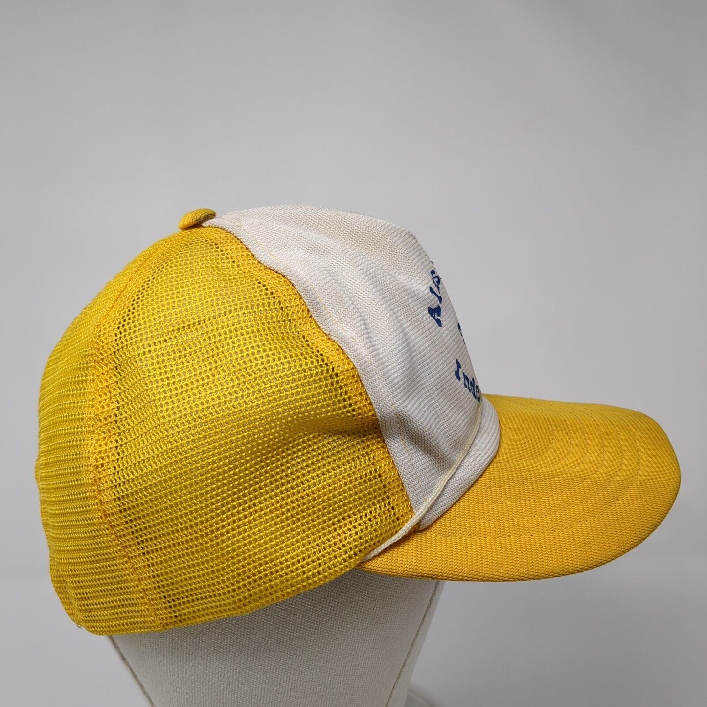Alaskans For Independence Snapback Trucker Hat Yellow One Size Mesh Back Rope