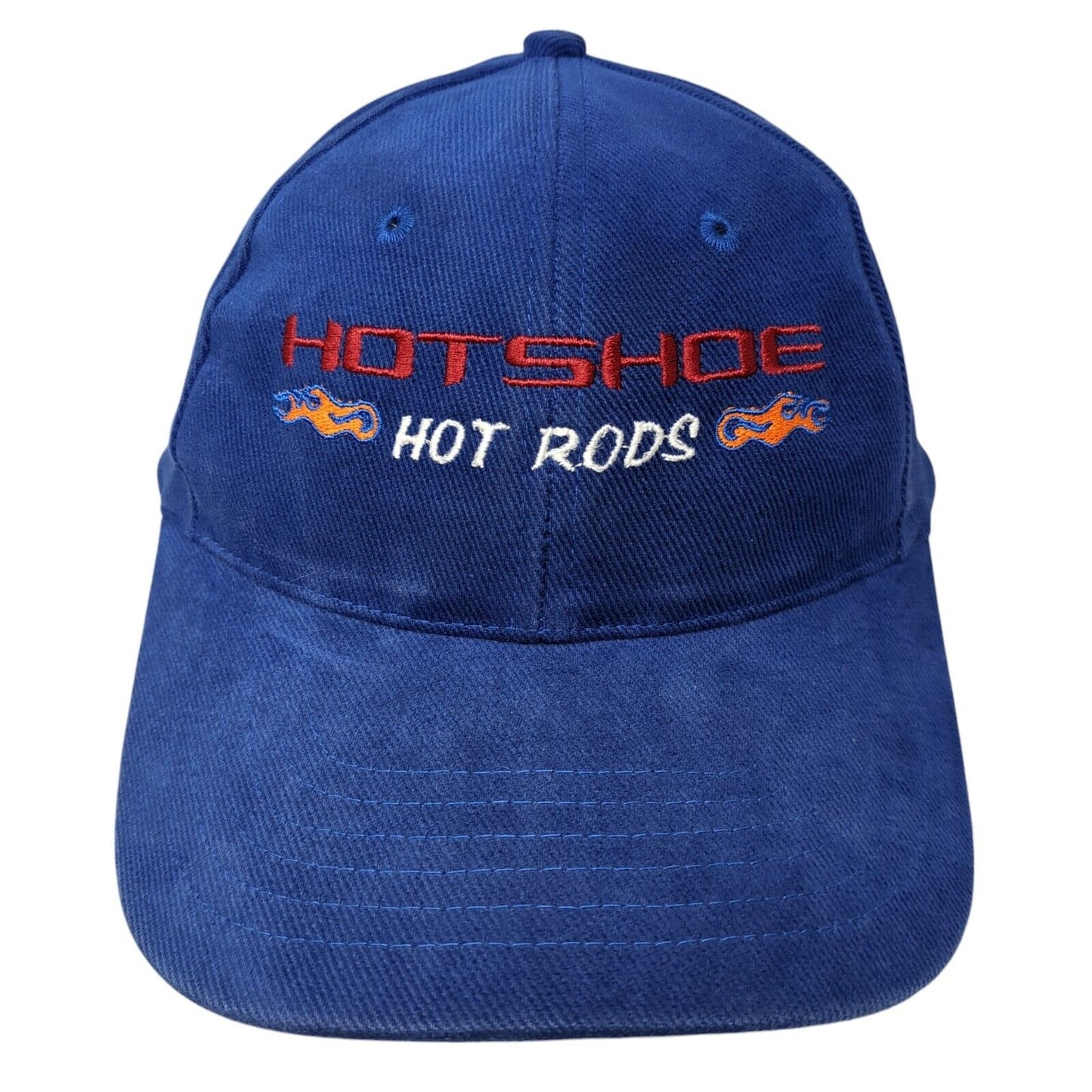 Hot Shoe Hot Rods Slideback Hat Blue OS Adjustable Embroidered Port and Company