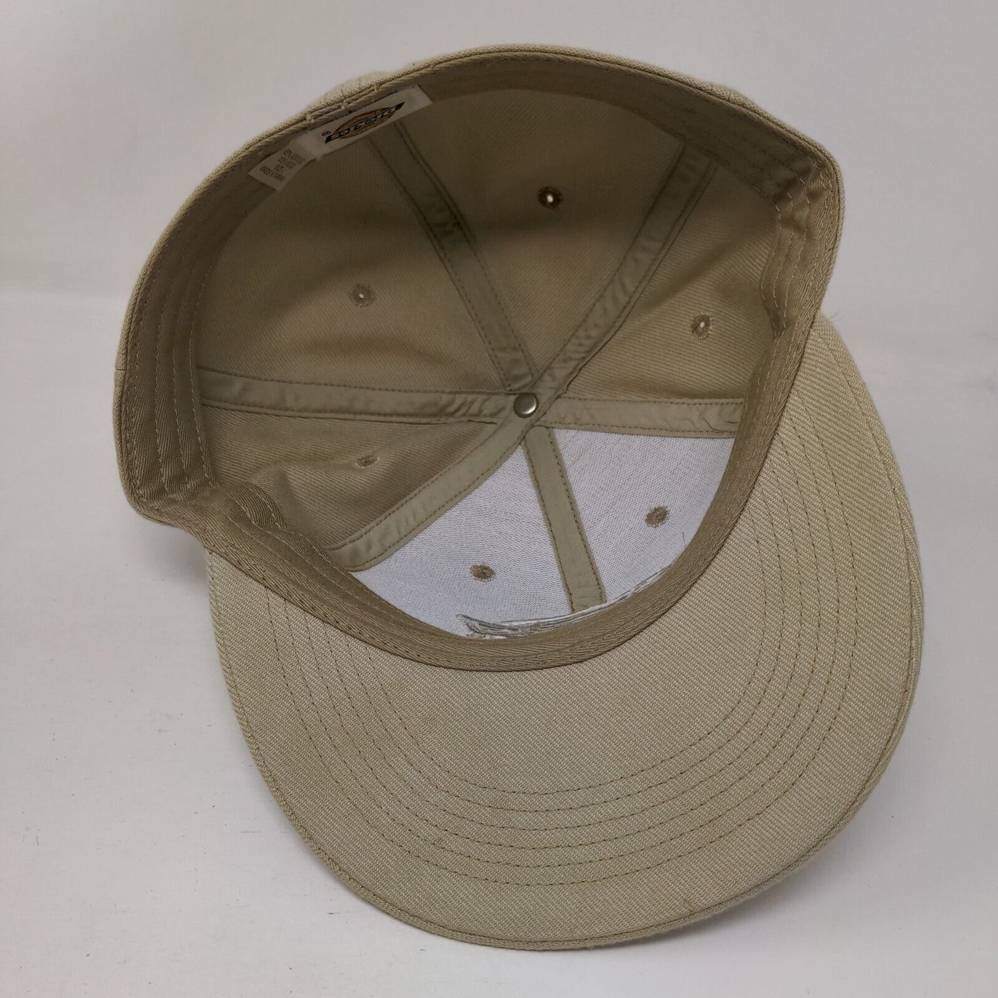 Dickies Fitted Hat Tan Large Embroidered Solid 6 Panel Vent Holes