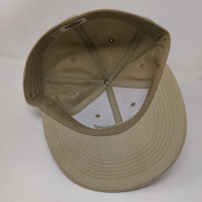 Dickies Fitted Hat Tan Large Embroidered Solid 6 Panel Vent Holes